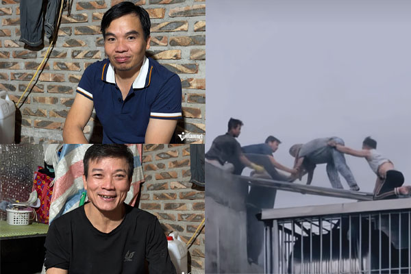 Chân dung 2 nguời dũng cảm ph.á mái tôn cứu 7 người trong vụ ch.á.y nhà ở Hà Nội