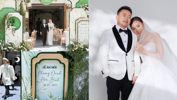 Nhìn lại cổng cưới như b:ia m::ộ trong đám hỏi Phương Oanh – Shark Bình lẽ nào là điềm báo