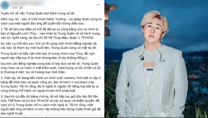 Hé lộ nguyên nhân sâu xa khiến Trung Quân Idol đ.á.nh vợ của bác sĩ Minh Trường