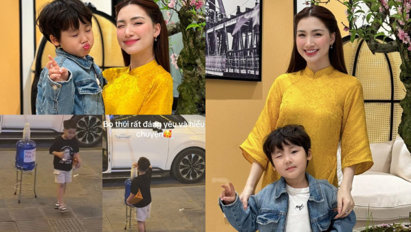 Hòa Minzy được khen hết lời về cách dạy con trai sống bình dân