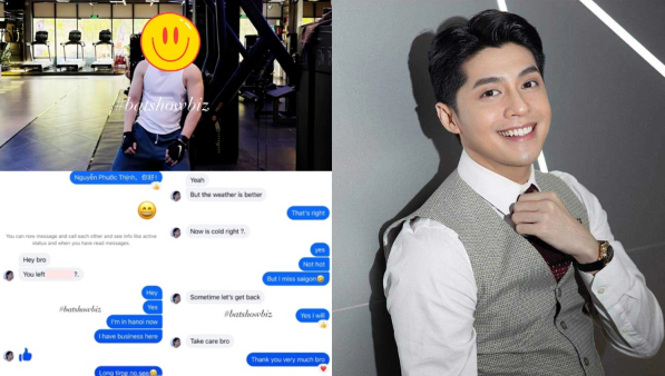 Noo Phước Thịnh lộ tin nhắn riêng tư với trai đẹp 6 múi Trung Quốc